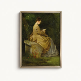 Tuinposter met vrouw die leest poster