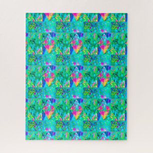 Tuinquiltschildering met Hydrangea en Blues Legpuzzel