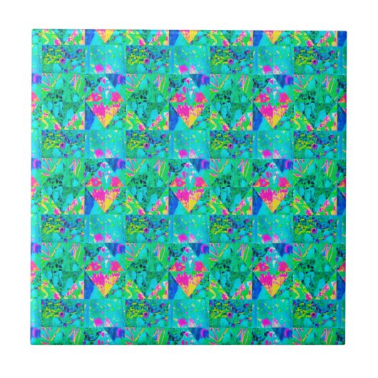 Tuinquiltschildering met Hydrangea en Blues Tegeltje (Voorkant)