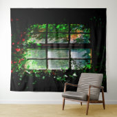 Tuinraam in zwart-groen rood wandkleed (In Situ (horizontaal))