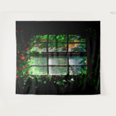 Tuinraam in zwart-groen rood wandkleed (Voorkant (horizontaal))