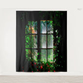 Tuinraam in zwart-groen rood wandkleed (Voorkant)