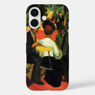 Tuinrestaurant door August Macke. Vintage Kunst iPhone 16 Hoesje