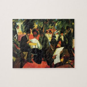 Tuinrestaurant door August Macke, Vintage Kunst Legpuzzel