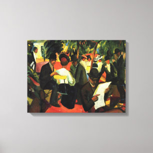 Tuinrestaurant van August Macke,  kunst Canvas Afdruk