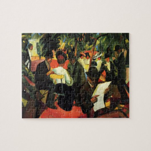 Tuinrestaurant van August Macke, kunst Legpuzzel (Horizontaal)