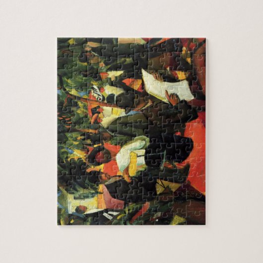 Tuinrestaurant van August Macke,  kunst Legpuzzel (Verticaal)