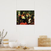 Tuinrestaurant van August Macke.  kunst Poster (Keuken)