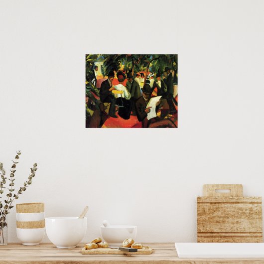Tuinrestaurant van August Macke.  kunst Poster (Keuken)