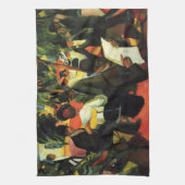 Tuinrestaurant van August Macke. kunst Theedoek (Verticaal)