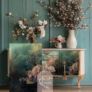 Tuinromance, vlinder en bloemen tissuepapier