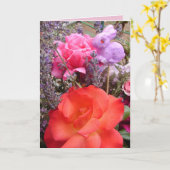 Tuinrood Roze Roos Konijn Bloemkaart Kaart (Gele Bloem)