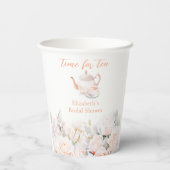 Tuinroos Bruidsbruiloft Theepartij  Papieren Bekers (Achterkant)