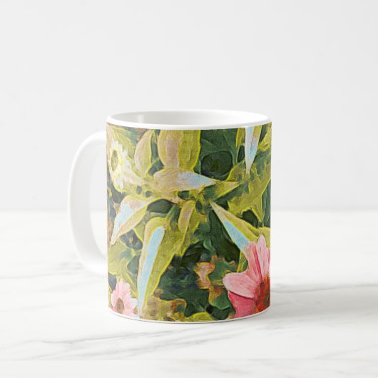 Tuinroze beschermers groen laat oorspronkelijke ku koffiemok (Voorkant links)