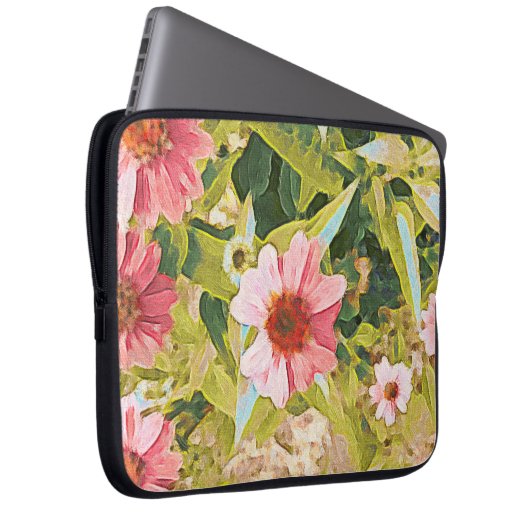 Tuinroze beschermers groen laat oorspronkelijke ku laptop sleeve (Voorkant Rechts)