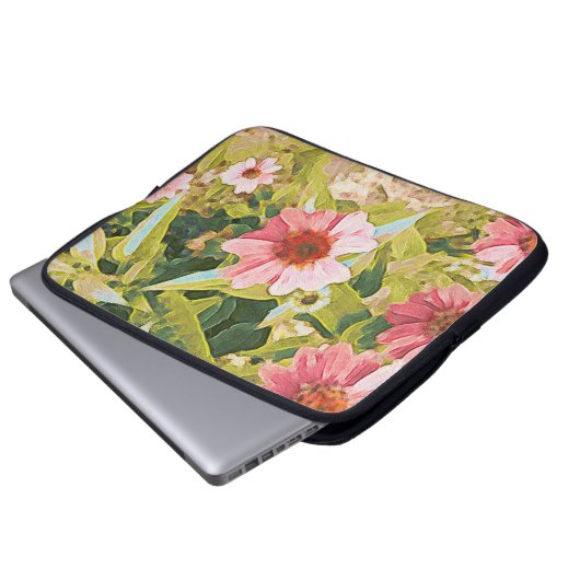 Tuinroze beschermers groen laat oorspronkelijke ku laptop sleeve (Voorkant onderkant)