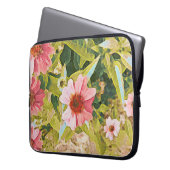 Tuinroze beschermers groen laat oorspronkelijke ku laptop sleeve (Voorkant Links)