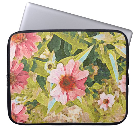 Tuinroze beschermers groen laat oorspronkelijke ku laptop sleeve (Voorkant)