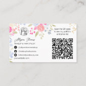 Tuinroze Floral gold make-up hair logo qcode Visitekaartje (Achterkant)