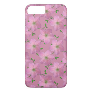 Tuinroze geraniumventiel op elke kleur iPhone 8/7 plus hoesje