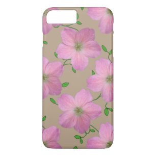 Tuinroze geraniumventiel op elke kleur iPhone 8/7 plus hoesje