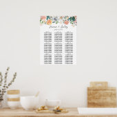 Tuinrozen Bloemstuk 9 Tafels Trouw Zittingsplan Poster (Keuken)