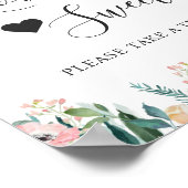 Tuinrozen Liefde Is Zoete Dessert Bord Poster (Hoek)