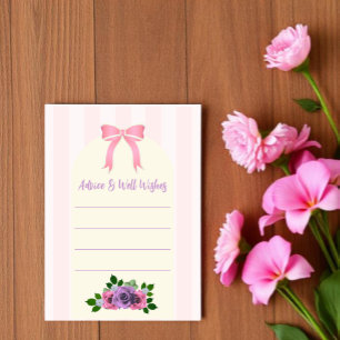 Tuinrozen Roze Baby Shower Advieskaart