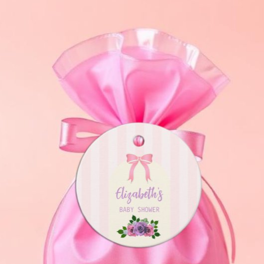 Tuinrozen Roze Baby Shower Bedankjes Labels