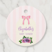 Tuinrozen Roze Baby Shower Bedankjes Labels (Voorkant)