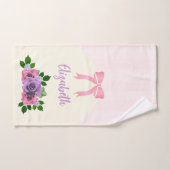 Tuinrozen Roze Strepen Handdoek (Handdoek)