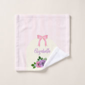 Tuinrozen Roze Strepen Washandje (Wasdoekje)