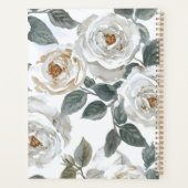 Tuinrozen | Witte Waterverf Bloemige Vintage Planner (Achterkant)