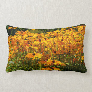 tuinschilderij, gouden lichtgele bloemen kussen
