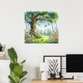Tuinschommel landschap 4 poster (Thuiskantoor)