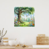 Tuinschommel landschap 4 poster (Keuken)