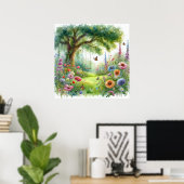 Tuinschommel landschap 5 poster (Thuiskantoor)