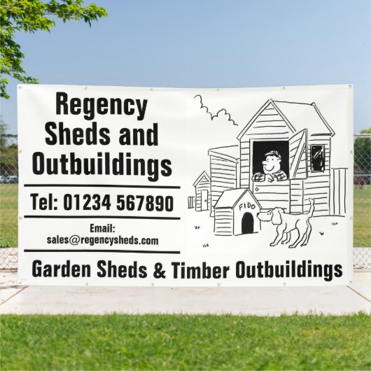 Tuinschuren en bijgebouwen spandoek (Buitenkant)