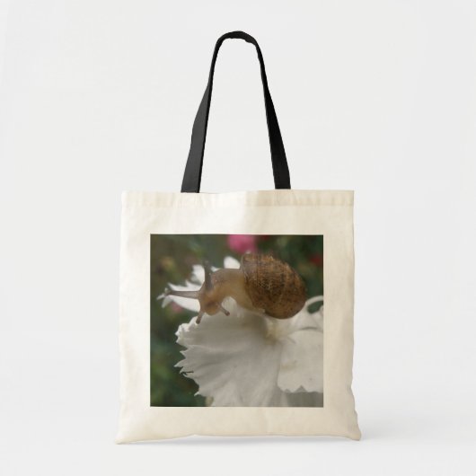 Tuinslak en witte anjer Canvas tas (Voorkant)