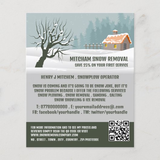 Tuinsneeuw, Sneeuwverwijderingsbedrijf Adverteren Flyer (Voorkant)