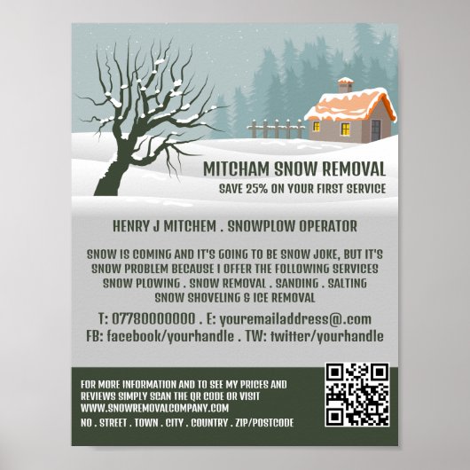 Tuinsneeuw, Sneeuwverwijderingsbedrijf Adverteren Poster (Voorkant)