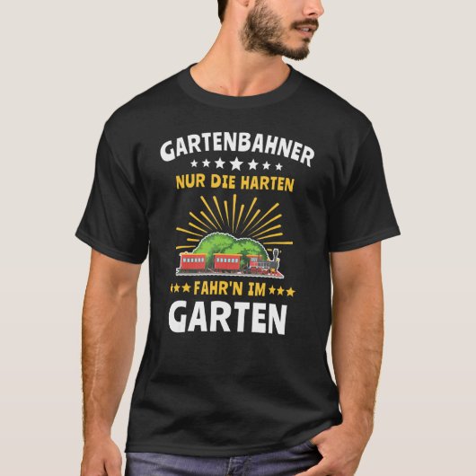 Tuinspoorweg Stoomtrein Mannen Tuin Modelspoor T-shirt (Voorkant)