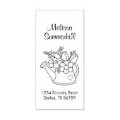 Tuinsproeikan met bloemen adres 2 rubberstempel (Afrduk)