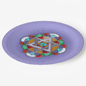 Tuinster in Lila Papieren Bordje (Gekanteld)