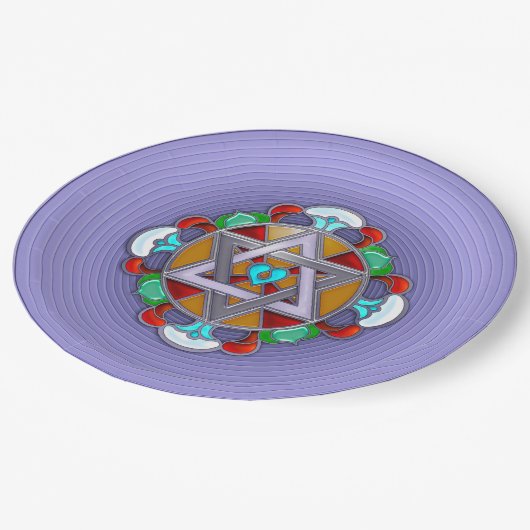 Tuinster in Lila Papieren Bordje (Gekanteld)