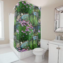 Tuinstroom met Paarse Coneflowers Douchegordijn