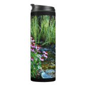 Tuinstroom met Paarse Coneflowers Thermosbeker (Geroteerd rechts)