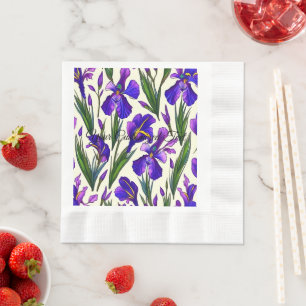 Tuinsymfonie: Iris bloemenpatroon Servet