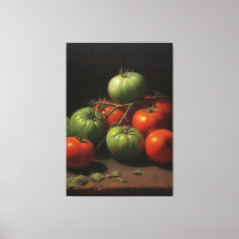 Tuinsymfonie: Rood en Groen Tomatenolieverfschilde Canvas Afdruk