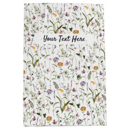 Tuintas met wilde bloemen giftzak op maat medium cadeauzakje